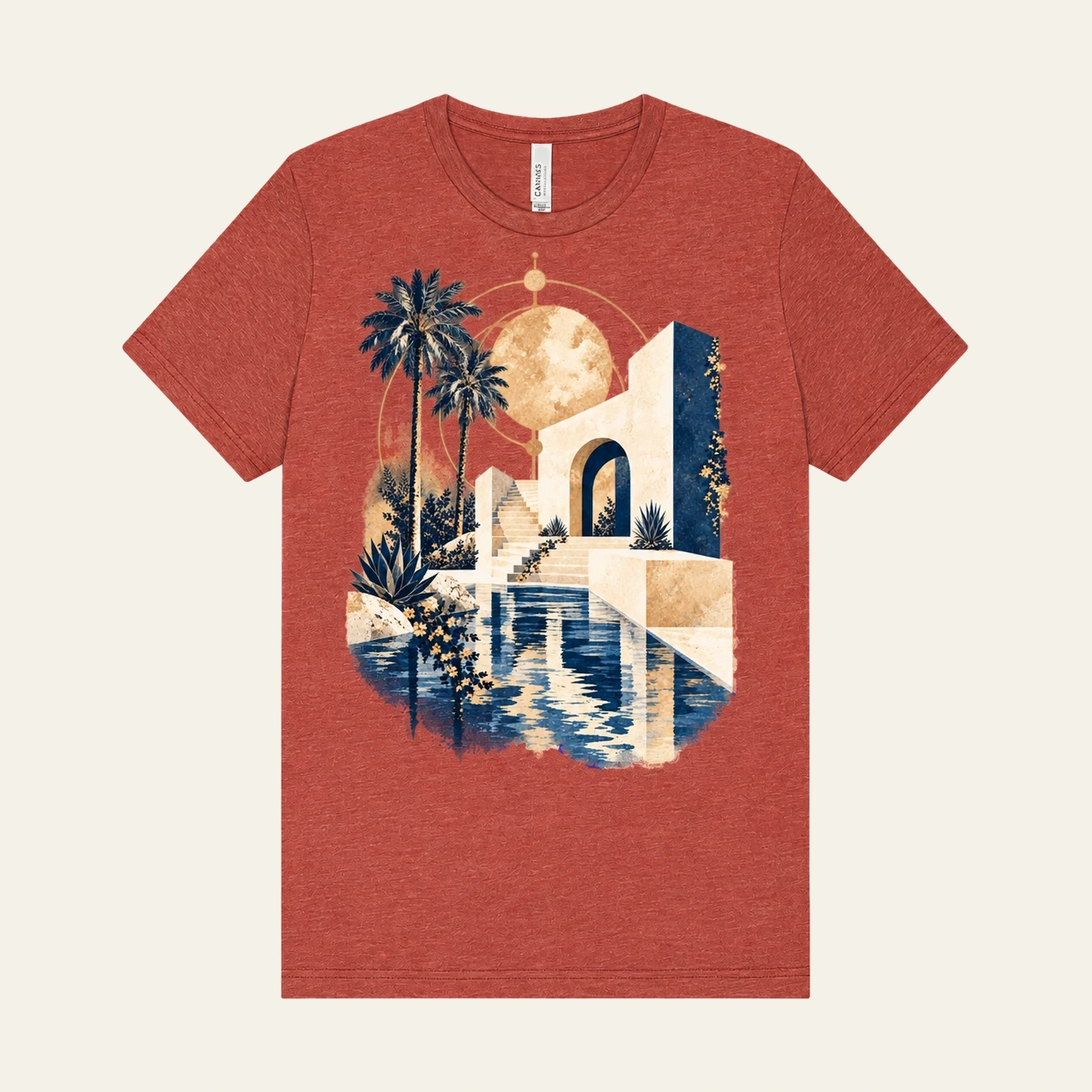 Pool Hours original design on a Heather Clay tee