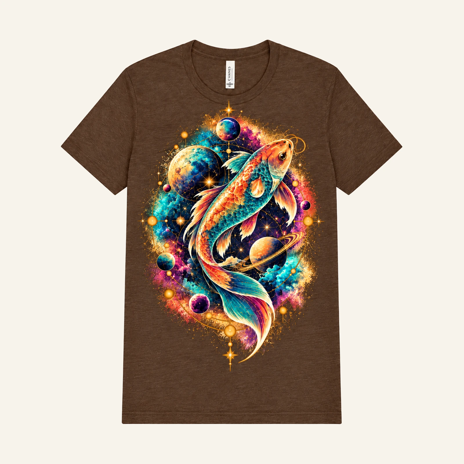 Space Swimmer graphic T-shirt in Heather Brown, Color Studio Fall 2026